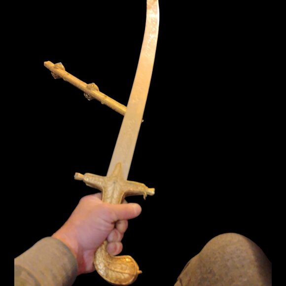 Ceremonial Wedding Sword w/ 24k Gold Filigree Handle and Sheath * Engraved Inscr - Picture 3 of 13